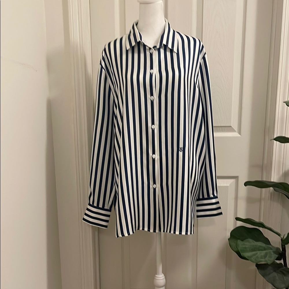 LilySilk Striped Silk Blouse